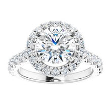 Load image into Gallery viewer, Platinum 8 mm Round Forever One‚Ñ¢ Moissanite &amp; 3/4 CTW Diamond Engagement Ring
