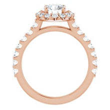Load image into Gallery viewer, 14K Rose 6 mm Round Forever One‚Ñ¢ Moissanite &amp; 3/4 CTW Diamond Engagement Ring
