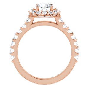 14K Rose 6 mm Round Forever One‚Ñ¢ Moissanite & 3/4 CTW Diamond Engagement Ring
