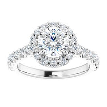Load image into Gallery viewer, Platinum 6.5 mm Round Forever One‚Ñ¢ Moissanite &amp; 3/4 CTW Diamond Engagement Ring
