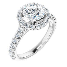 Load image into Gallery viewer, Platinum 7 mm Round Forever One‚Ñ¢ Moissanite &amp; 3/4 CTW Diamond Engagement Ring

