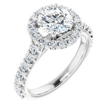 Load image into Gallery viewer, 14K White 7 mm Round Forever One‚Ñ¢ Moissanite &amp; 3/4 CTW Diamond Engagement Ring
