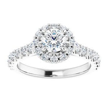 Load image into Gallery viewer, Platinum 5 mm Round Forever One‚Ñ¢ Moissanite &amp; 5/8 CTW Diamond Engagement Ring
