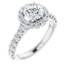 Load image into Gallery viewer, 14K White 6.5 mm Round Forever One‚Ñ¢ Moissanite &amp; 3/4 CTW Diamond Engagement Ring
