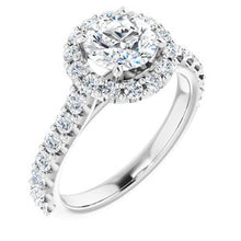 Load image into Gallery viewer, Platinum 6.5 mm Round Forever One‚Ñ¢ Moissanite &amp; 3/4 CTW Diamond Engagement Ring
