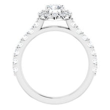 Load image into Gallery viewer, Platinum 5 mm Round Forever One‚Ñ¢ Moissanite &amp; 5/8 CTW Diamond Engagement Ring
