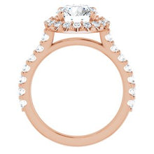 Load image into Gallery viewer, 14K Rose 8 mm Round Forever One‚Ñ¢ Moissanite &amp; 3/4 CTW Diamond Engagement Ring
