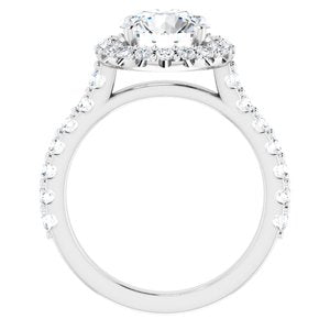 Platinum 8 mm Round Forever One‚Ñ¢ Moissanite & 3/4 CTW Diamond Engagement Ring