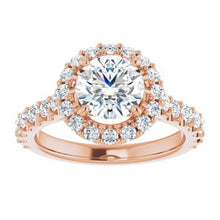 Load image into Gallery viewer, 14K Rose 7 mm Round Forever One‚Ñ¢ Moissanite &amp; 3/4 CTW Diamond Engagement Ring
