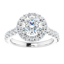 Load image into Gallery viewer, Platinum 7 mm Round Forever One‚Ñ¢ Moissanite &amp; 3/4 CTW Diamond Engagement Ring
