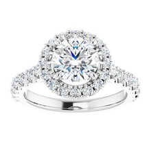 Load image into Gallery viewer, 14K White 7 mm Round Forever One‚Ñ¢ Moissanite &amp; 3/4 CTW Diamond Engagement Ring
