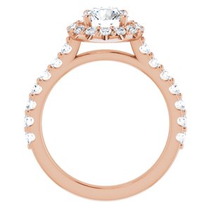 14K Rose 6.5 mm Round Forever One‚Ñ¢ Moissanite & 3/4 CTW Diamond Engagement Ring