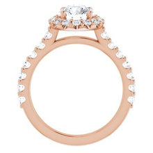 Load image into Gallery viewer, 14K Rose 6.5 mm Round Forever One‚Ñ¢ Moissanite &amp; 3/4 CTW Diamond Engagement Ring
