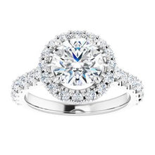 Load image into Gallery viewer, 14K White 7.5 mm Round Forever One‚Ñ¢ Moissanite &amp; 3/4 CTW Diamond Engagement Ring
