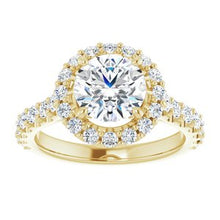 Load image into Gallery viewer, 14K Yellow 7.5 mm Round Forever One‚Ñ¢ Moissanite &amp; 3/4 CTW Diamond Engagement Ring
