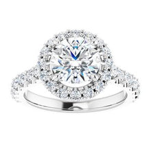 Load image into Gallery viewer, Platinum 7.5 mm Round Forever One‚Ñ¢ Moissanite &amp; 3/4 CTW Diamond Engagement Ring
