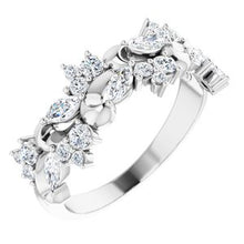 Charger l&#39;image dans la galerie, Bague anniversaire platine 3/4 CTW diamant
