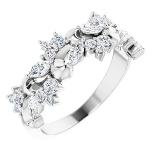 Bague anniversaire platine 3/4 CTW diamant