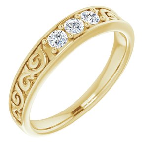 3-Stone Scroll Ring  