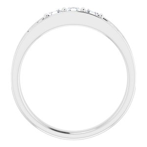 Bague de défilement à trois pierres en diamant blanc 1/2 CTW 14K