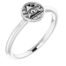 Charger l'image dans la galerie, Sterling Silver Eye of Providence Stackable Ring
