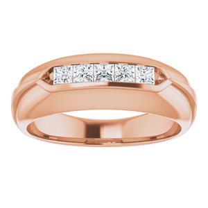 14K Rose 1/2 CTW Diamond Men's Ring
