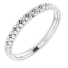 Load image into Gallery viewer, Sterling Silver 2.5 mm Floral-Inspired Matching Band

