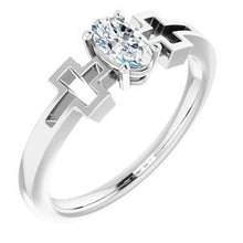 Load image into Gallery viewer, Sterling Silver Sapphire Solitaire Cross Youth Ring
