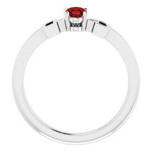 Charger l'image dans la galerie, Sterling Silver Mozambique Garnet Solitaire Cross Youth Ring
