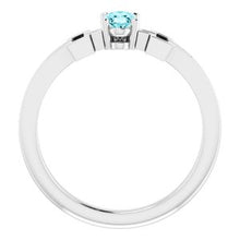 Charger l'image dans la galerie, Sterling Silver Blue Zircon Solitaire Cross Youth Ring
