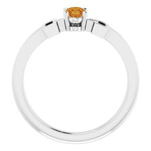 Charger l'image dans la galerie, Sterling Silver Citrine Solitaire Cross Youth Ring
