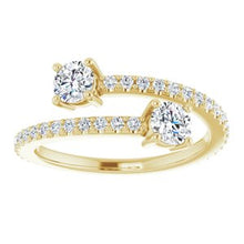 Load image into Gallery viewer, 14K Yellow 7/8 CTW Diamond Two-Stone Ring
