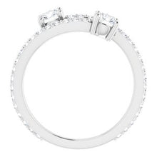 Charger l&#39;image dans la galerie, Bague à deux pierres en diamant blanc 7/8 CTW 14K

