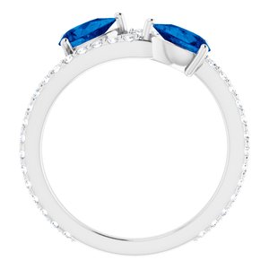 Platinum Blue Sapphire & 1/3 CTW Diamond Ring