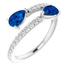 Load image into Gallery viewer, Platinum Blue Sapphire &amp; 1/3 CTW Diamond Ring
