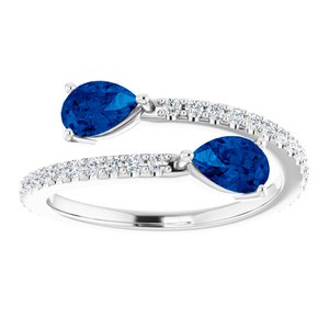 Platinum Blue Sapphire & 1/3 CTW Diamond Ring