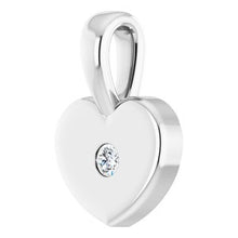 Load image into Gallery viewer, Sterling Silver .01 CT Diamond Youth Heart Pendant
