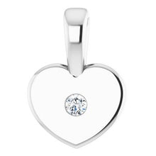 Load image into Gallery viewer, Sterling Silver .01 CT Diamond Youth Heart Pendant
