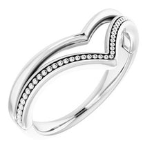 Load image into Gallery viewer, Sterling Silver Beaded V Ring
