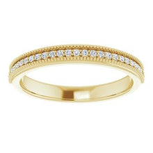 Charger l&#39;image dans la galerie, 14K jaune 3 mm rond 9/10 CTW diamant anniversaire bande
