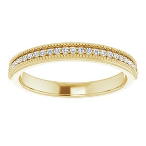 14K jaune 3 mm rond 9/10 CTW diamant anniversaire bande