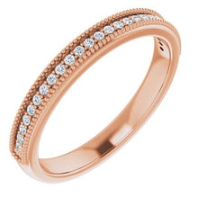 Load image into Gallery viewer, 14K Rose 3 mm Round 9/10 CTW Diamond Anniversary Band
