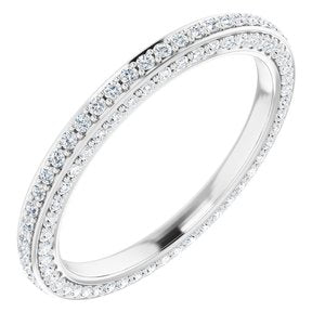 14K White 3/4 CTW Diamond Eternity Band Taille 7