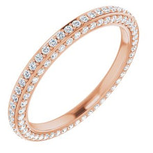 Charger l&#39;image dans la galerie, 14K Rose 3/4 CTW Diamond Eternity Band Taille 7

