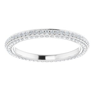 14K White 3/4 CTW Diamond Eternity Band Taille 7