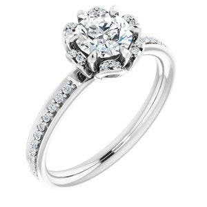 10K White 9/10 CTW Diamond Engagement Ring