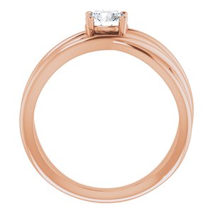 14K Rose 1/2 CT Diamond Solitaire Criss-Cross Ring