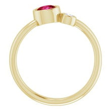 Load image into Gallery viewer, 14K Yellow Ruby &amp; .06 CT Diamond Two-Stone Ring

