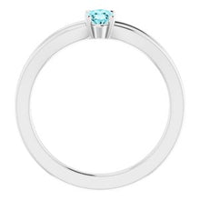 Charger l'image dans la galerie, Sterling Silver Imitation Blue Zircon Solitaire Youth Ring
