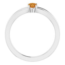 Charger l'image dans la galerie, Sterling Silver Imitation Citrine Solitaire Youth Ring
